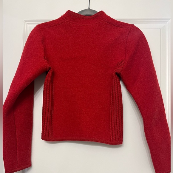 Vintage GEIGER TYROL Wool Sweater Blazer Jacket in Red Austria Size 36 - Picture 9 of 13